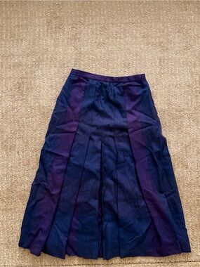 Pleated Maxi Skirt in Navy and Purple